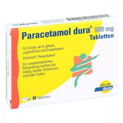 PARACETAMOL dura 500 mg tabletid, 10 tk