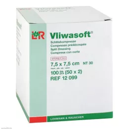 VLIWASOFT Lõikekompressid 7,5x7,5 cm steriilsed 4l, 50X2 tk
