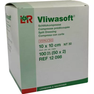 VLIWASOFT Lõikekompressid 10x10 cm steriilsed 4-kordsed, 50X2 tk