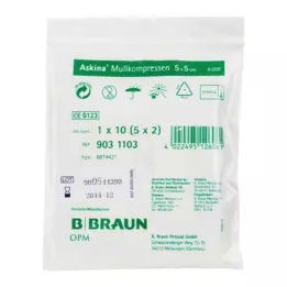 ASKINA Sidekompressid 5x5 cm steriilsed, 5X2 tk