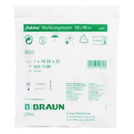 ASKINA Sidekompressid 10x10 cm steriilsed, 5X2 tk