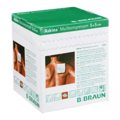 ASKINA Sidekompressid 5x5 cm steriilsed 8x, 25X2 tk