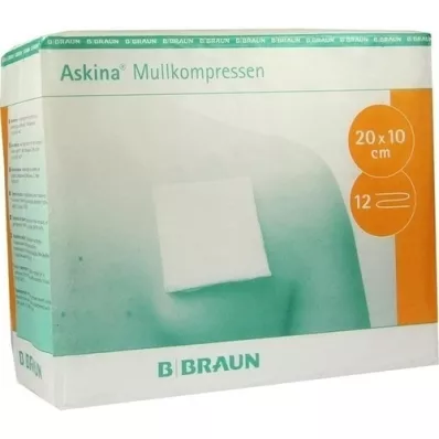 ASKINA Sidekompressid 10x20 cm mittesteriilsed 12-kordsed, 100 tk