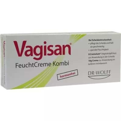 VAGISAN MoistCream Combi 8 munakest + 10 g kreemi, 1 p