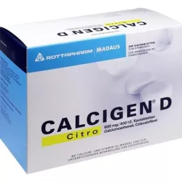 CALCIGEN D Citro 600 mg/400 I.U. närimistabletid, 200 tk