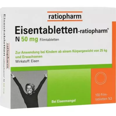 EISENTABLETTEN-ratiopharm N 50 mg õhukese polümeerikattega tabletid, 100 tk