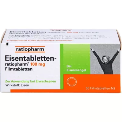 EISENTABLETTEN-ratiopharm 100 mg õhukese polümeerikattega tabletid, 50 tk