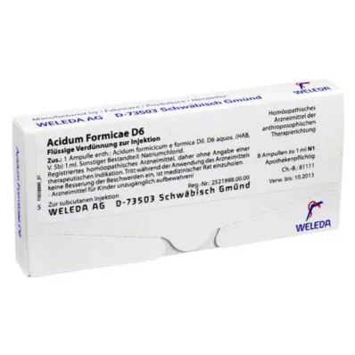 Acidum Formicae D 6 ampulli, 8 tk Acidum Formicae D 6 ampulli, 8 tk
