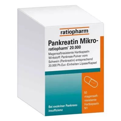 Pankreatiini mikrosuhe.20000 mao kõvakapslit, 50 tk