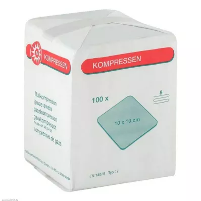 MULLKOMPRESSEN 10x10 cm mittesteriilne 8x, 100 tk MULLKOMPRESSEN 10x10 cm mittesteriilne 8x, 100 tk