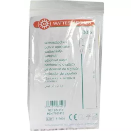 WATTESTÄBCHEN Puit 15 cm 4-5 mm puuvillase peaga, 100 tk