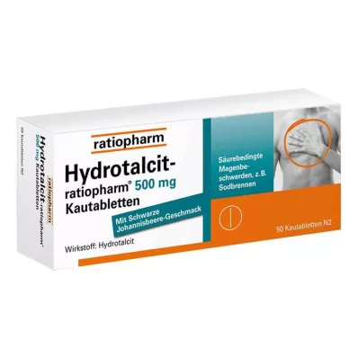 HYDROTALCIT-ratiopharm 500 mg närimistabletid, 50 tk