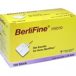 BERLIFINE mikrokanüülid 0,25x5 mm, 100 tk