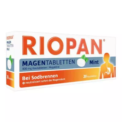 RIOPAN Maha tabletid Mint 800 mg närimistabletid, 20 tk RIOPAN Maha tabletid Mint 800 mg närimistabletid, 20 tk