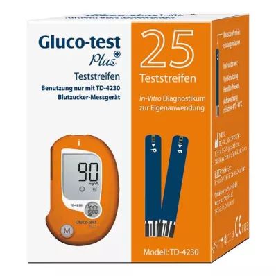 GLUCO TEST Plus veresuhkru testribad, 25 tk