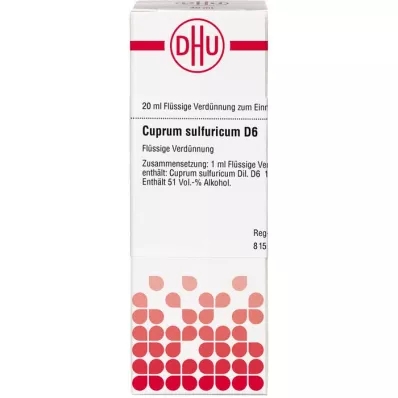 CUPRUM SULFURICUM D 6 Lahjendus, 20 ml