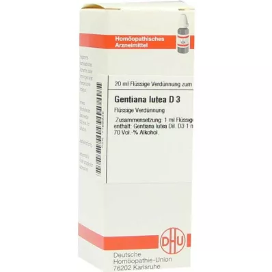 GENTIANA LUTEA D 3 Lahjendus, 20 ml GENTIANA LUTEA D 3 Lahjendus, 20 ml