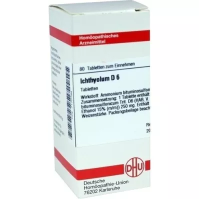 ICHTHYOLUM D 6 tabletti, 80 tk