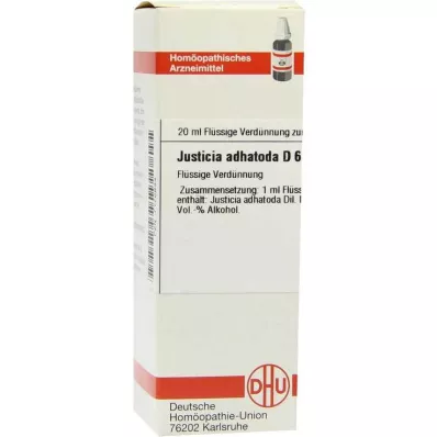 JUSTICIA adhatoda D 6 Lahjendus, 20 ml