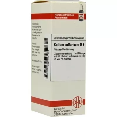 KALIUM SULFURICUM D 8 lahjendus, 20 ml