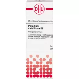 PALLADIUM METALLICUM D 8 lahjendus, 20 ml