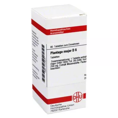 PLANTAGO MAJOR D 6 tabletti, 80 tk