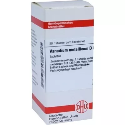 VANADIUM METALLICUM D 6 tabletti, 80 tk