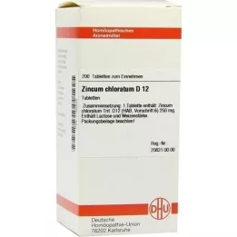 ZINCUM CHLORATUM D 12 tabletti, 200 tk