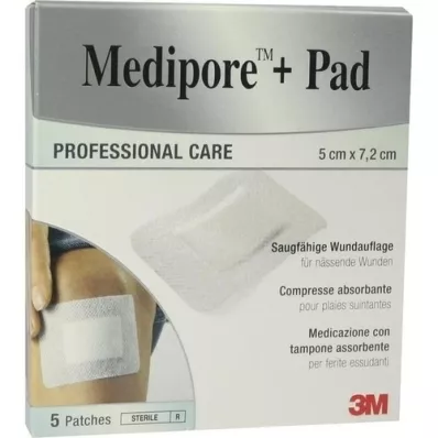 MEDIPORE+Pad 3M 5x7.2cm 3562NP Kips, 5 tk