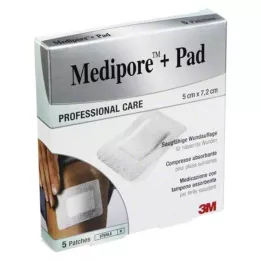Medipore + Pad 3M 5x7,2cm 3562NP krohv, 5 tk
