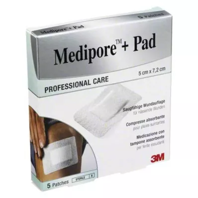 Medipore + Pad 3M 5x7,2cm 3562NP krohv, 5 tk