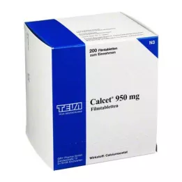 CALCET 950 mg õhukese polümeerikattega tabletid, 200 tk