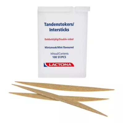 Hambapulgad Lactona Intersticks piparmündi kahe otsaga, 100 tk