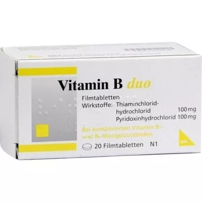 VITAMIN B DUO Õhukese polümeerikattega tabletid, 20 tk