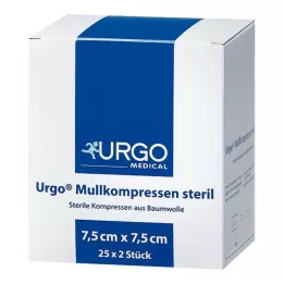 URGO MULLKOMPRESSEN 7,5x7,5 cm steriilne, 25X2 tk