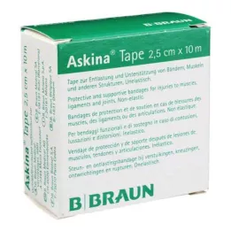 ASKINA Teip Pfl.unelast.2,5 cmx10 m valge, 1 tk