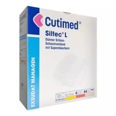Cutimed Siltec L vahtplaaster 10x10 cm dü.san.haf., 12 tk