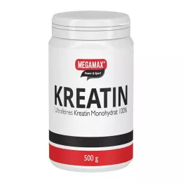 KREATIN MONOHYDRAT 100% Megamax pulber, 500 g