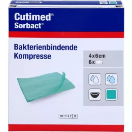 CUTIMED Sorbact kompressid 4x6 cm, 6 tk