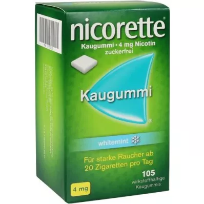 NICORETTE närimiskumm 4 mg valge piparmünt, 105 tk