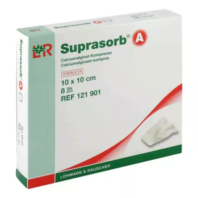 SUPRASORB Kaltsiumalginaatkompress 10x10 cm, 8 tk