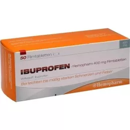 IBUPROFEN Hemopharm 400 mg õhukese polümeerikattega tabletid, 50 tk