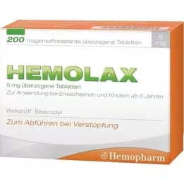 HEMOLAX 5 mg enteroaktiivsed tabletid, 200 tk