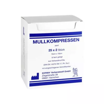 Marli kompressid 10x10 cm steriilsed 8-kordsed BW, 25x2 tükki Marli kompressid 10x10 cm steriilsed 8-kordsed BW, 25x2 tükki