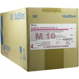 Mannitooli infusioonilahus 10, 10X250 ml
