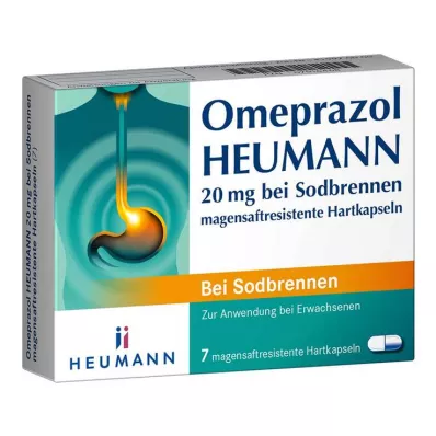 OMEPRAZOL Heumann 20 mg b.Sodbr.gastric.juice.hardc., 7 tk