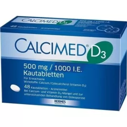 CALCIMED D3 500 mg/1000 I.U. närimistabletid, 48 tk