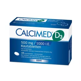 CALCIMED D3 500 mg/1000 I.U. närimistabletid, 48 tk