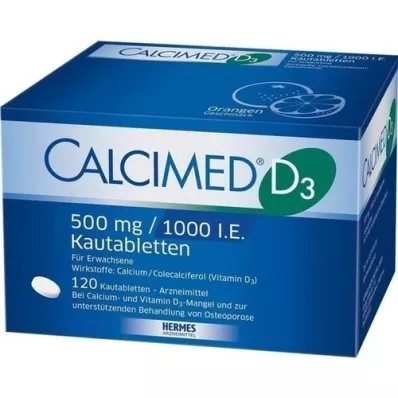 CALCIMED D3 500 mg/1000 I.U. närimistabletid, 120 tk