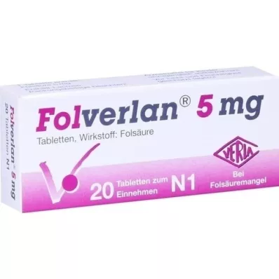 FOLVERLAN 5 mg tabletid, 20 tk